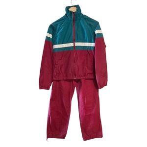 Vintage 80s James River Traders Women's S Colorblock Nylon Track Suit
